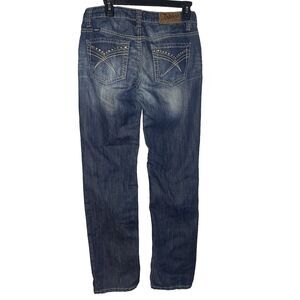ADIKTD Jeans Low Rise Stretch Distressed Rhinestone Denim Womens 8 30 30x32 Blue